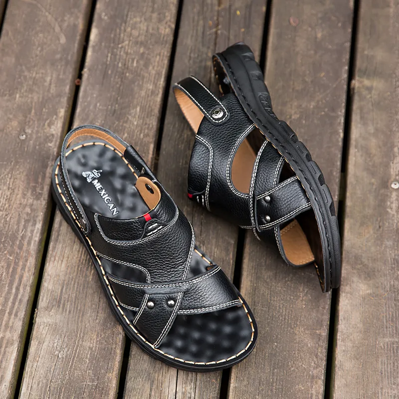 MEXICAN Beach Sandals Men Black, Brown-1