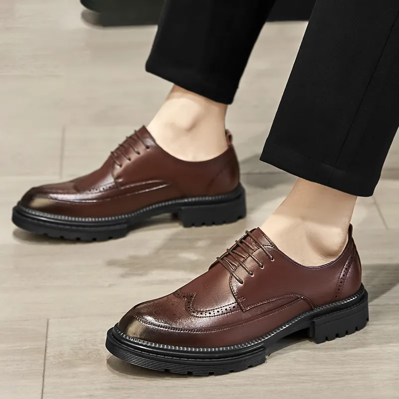 MEXICAN Dress Shoes Men Low Top Black/Brown-6