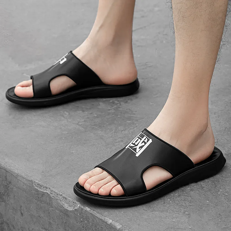 MEXICAN EVA Slip Resistant Abrasion Resistant Slide Slippers Men's Black-2