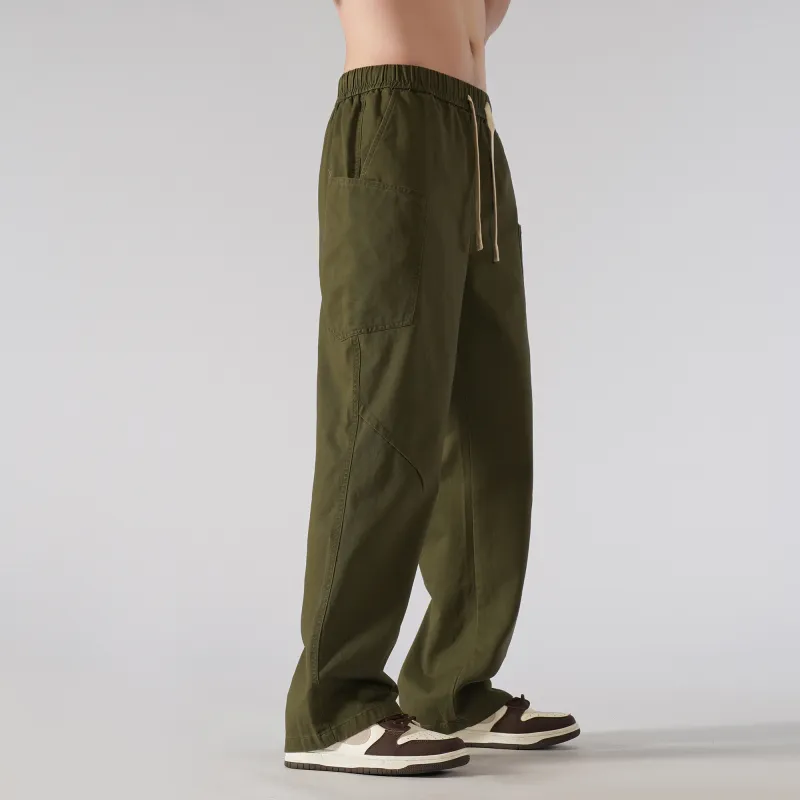 GSUE Casual Pants Unisex Army Green-9