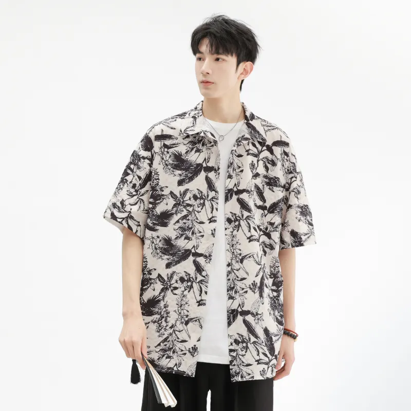 TESTUNG Fashion Versatile Shirt Active Summer Essentials Unisex Cuban Apricot Specialty-6