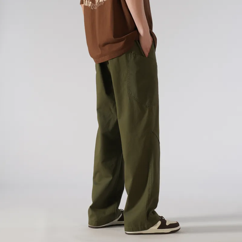 GSUE Casual Pants Unisex Army Green-5