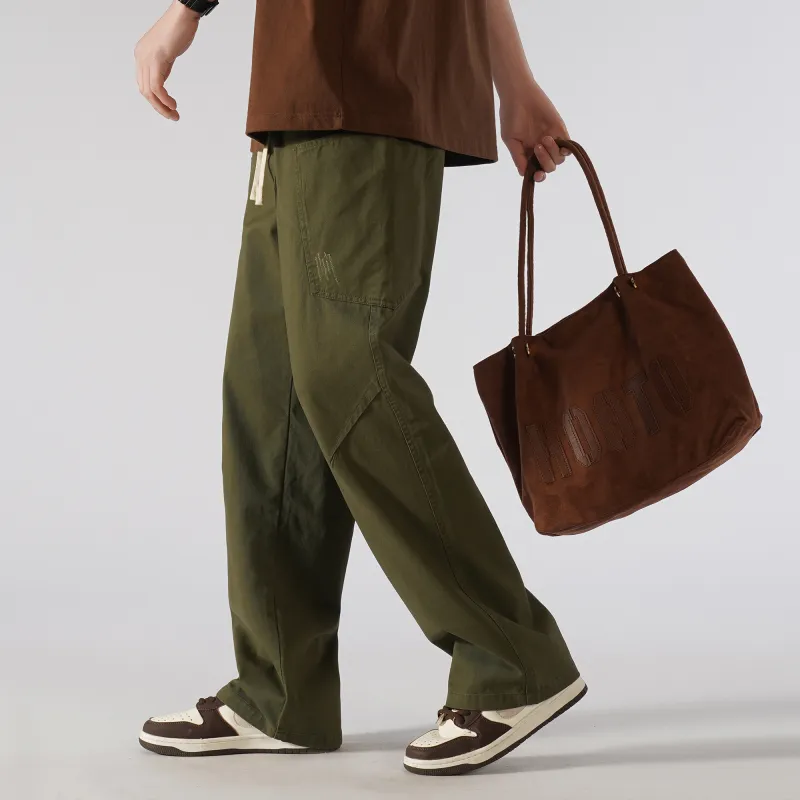GSUE Casual Pants Unisex Army Green-6