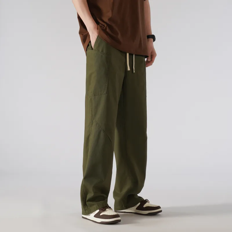 GSUE Casual Pants Unisex Army Green-3