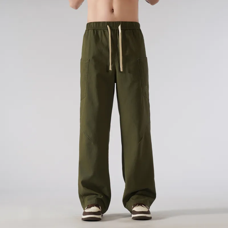 GSUE Casual Pants Unisex Army Green-7
