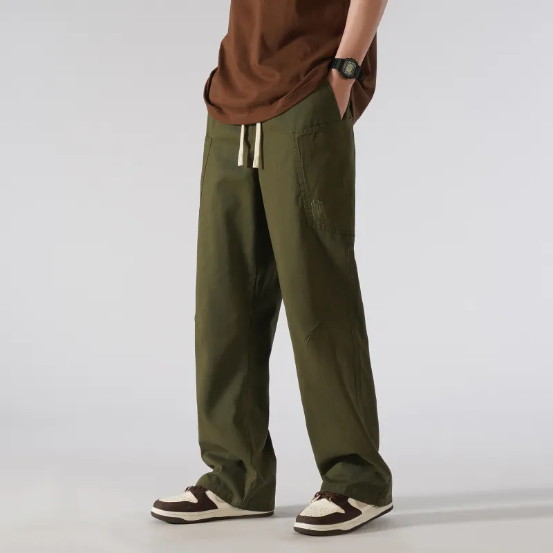 GSUE Casual Pants Unisex Army Green-2