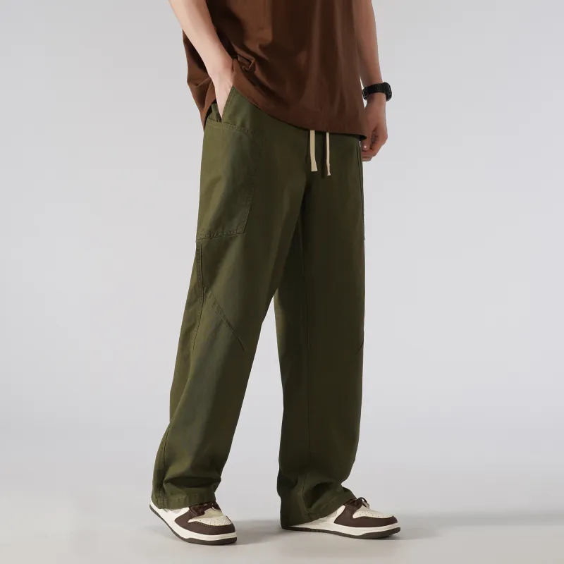 GSUE Casual Pants Unisex Army Green-4
