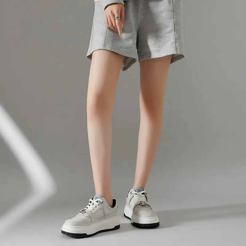 Suan Ba Hui Skateboard Shoes Women's Low Top Crackle White-7