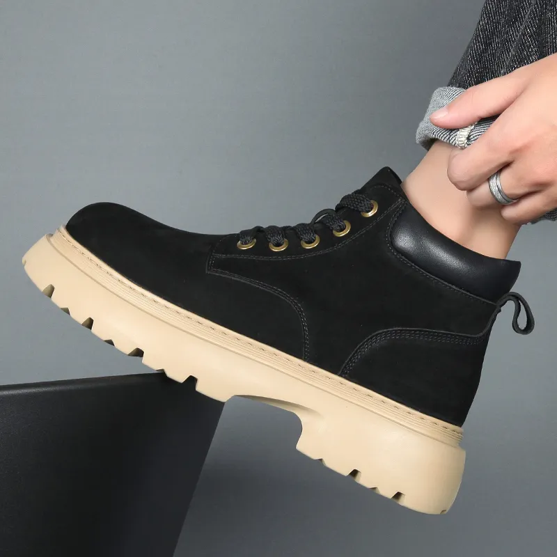 LINSEN Martin Boots Men Khaki/Black-8