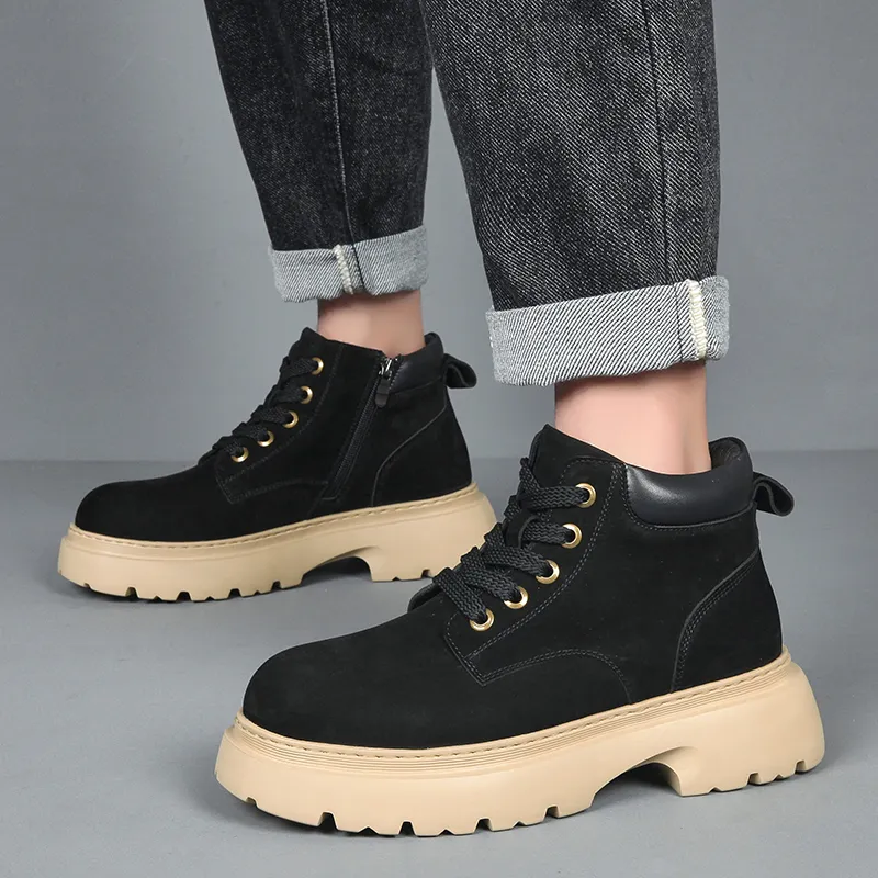 LINSEN Martin Boots Men Khaki/Black-6