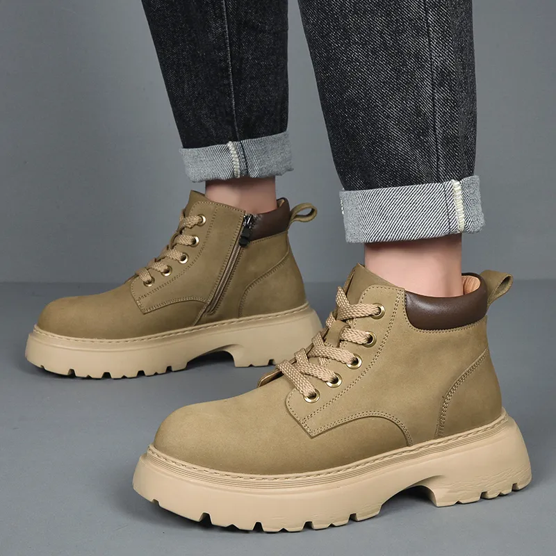 LINSEN Martin Boots Men Khaki/Black-1