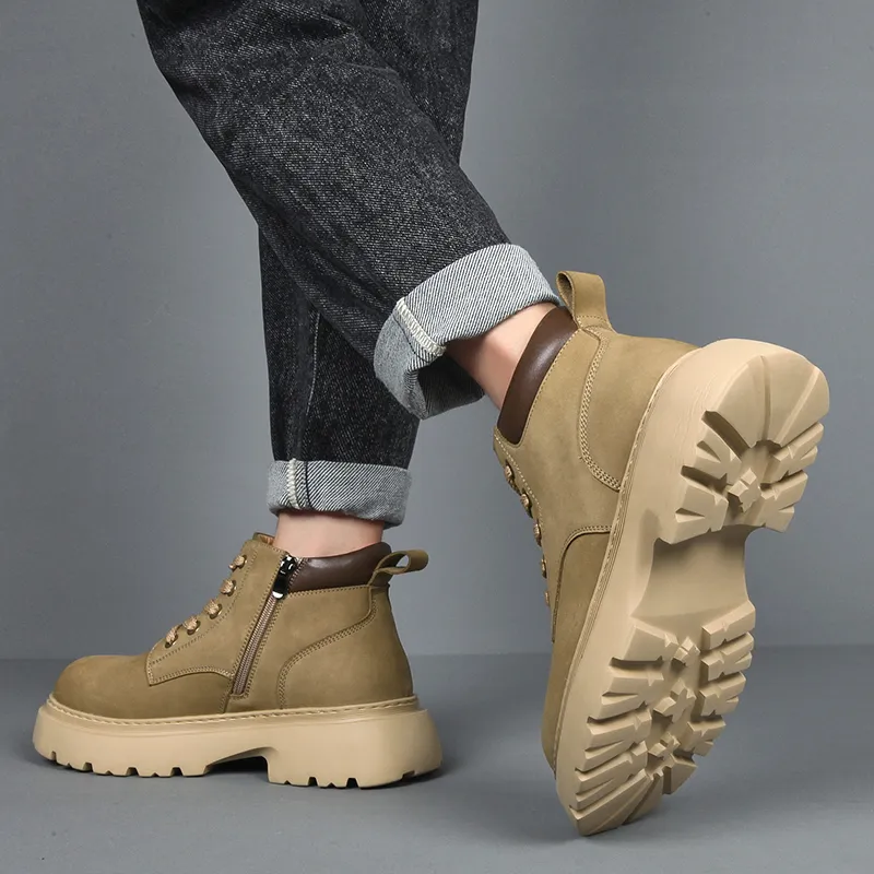 LINSEN Martin Boots Men Khaki/Black-3