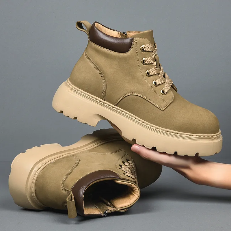 LINSEN Martin Boots Men Khaki/Black-2