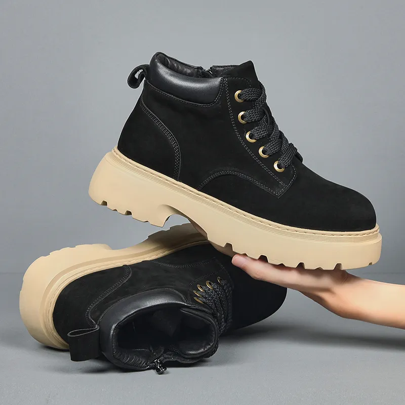 LINSEN Martin Boots Men Khaki/Black-7