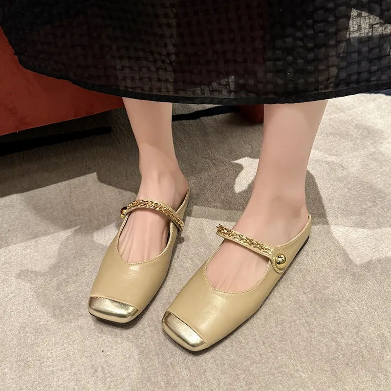 WUJI Rubber Sole Metal Abrasion Resistant Slip Resistant Closed Toe Slippers Women's-12