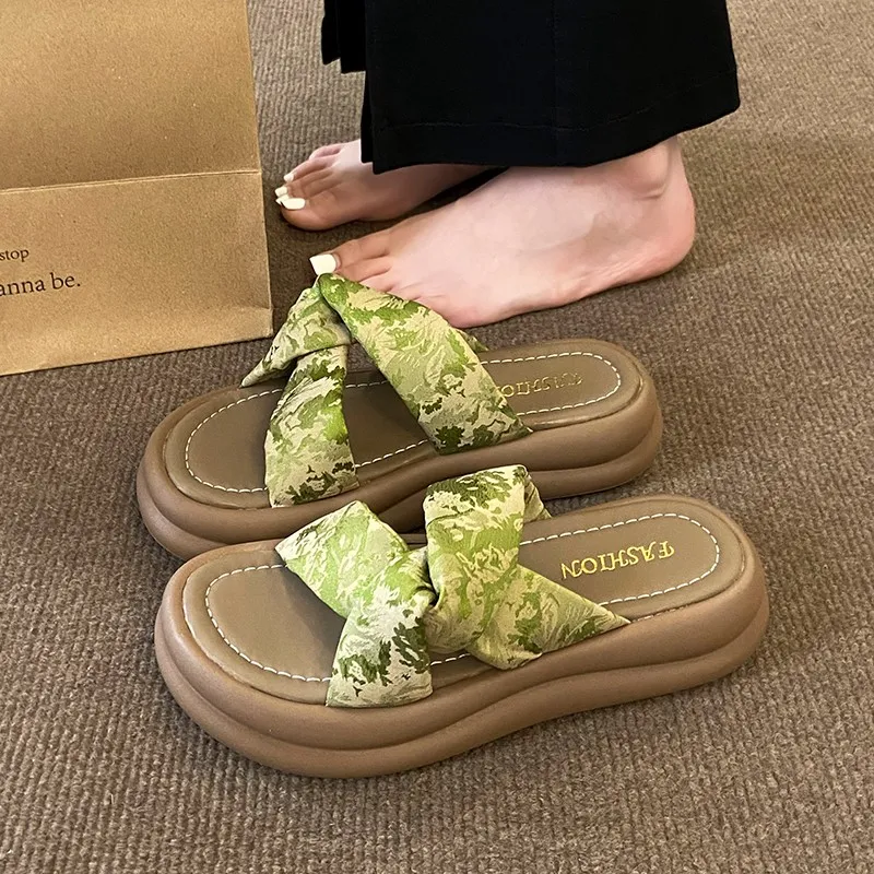 WUJI Rubber Sole Embroidery Slip Resistant Abrasion Resistant Slide Slippers Women's-10
