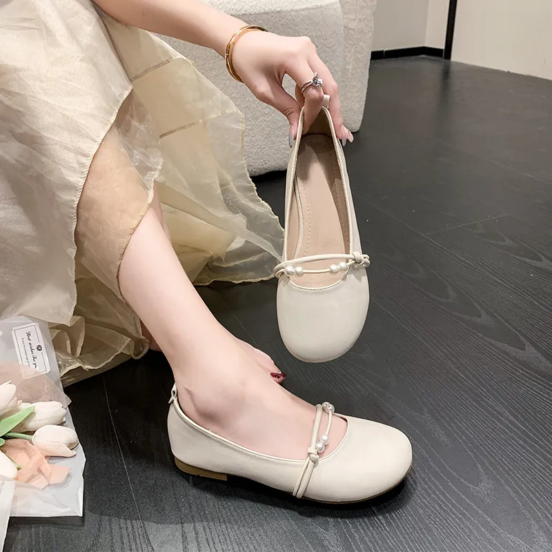WUJI Women's Casual Shoes 1.5cm Women's Ecru-3
