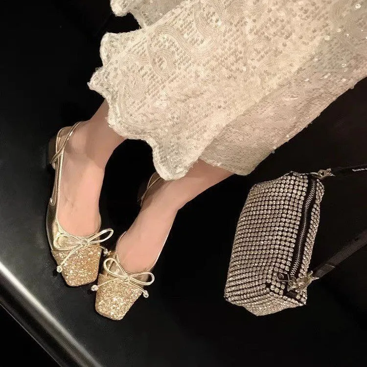 WUJI Chunky Heel High Heels 5.5CM Women's-5