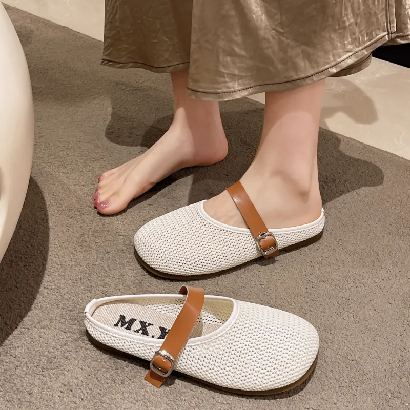 WUJI Cut Out Slip Resistant Abrasion Resistant Closed Toe Slippers Women's-14