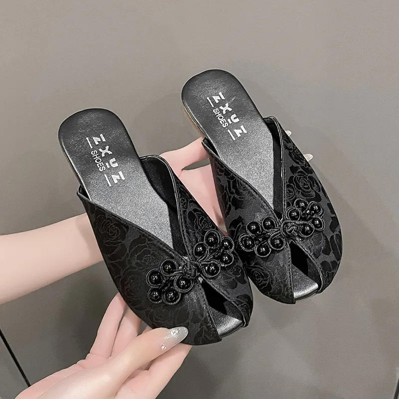 WUJI Rubber Sole Abrasion Resistant Slip Resistant Closed Toe Slippers Women's-4