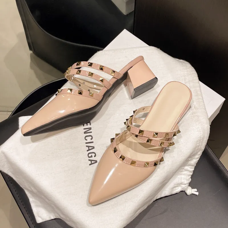 WUJI Rubber Sole Stud Abrasion Resistant Slip Resistant Closed Toe Slippers Women's-11