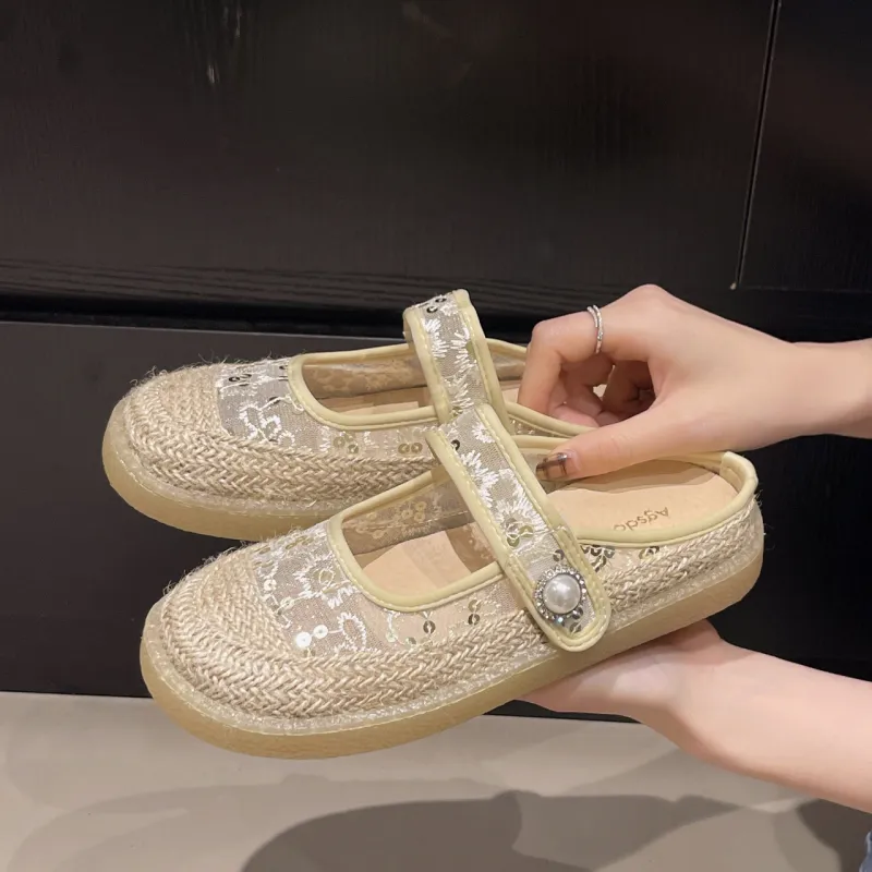 WUJI Cut Out Abrasion Resistant Slip Resistant Closed Toe Slippers Women's-6