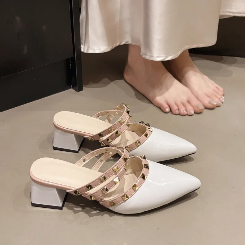 WUJI Rubber Sole Stud Abrasion Resistant Slip Resistant Closed Toe Slippers Women's-5
