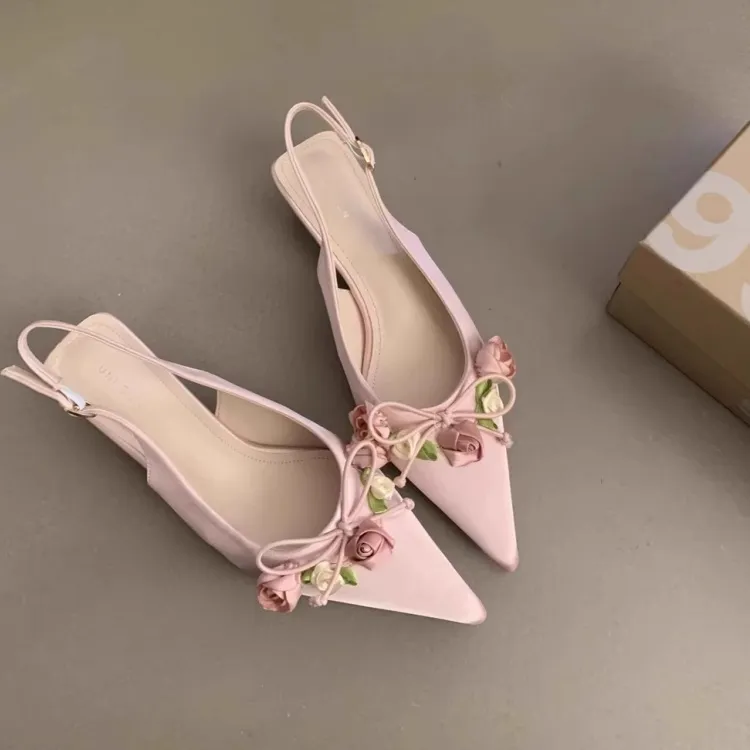WUJI High Heels Women's Black, Beige, Pink-6