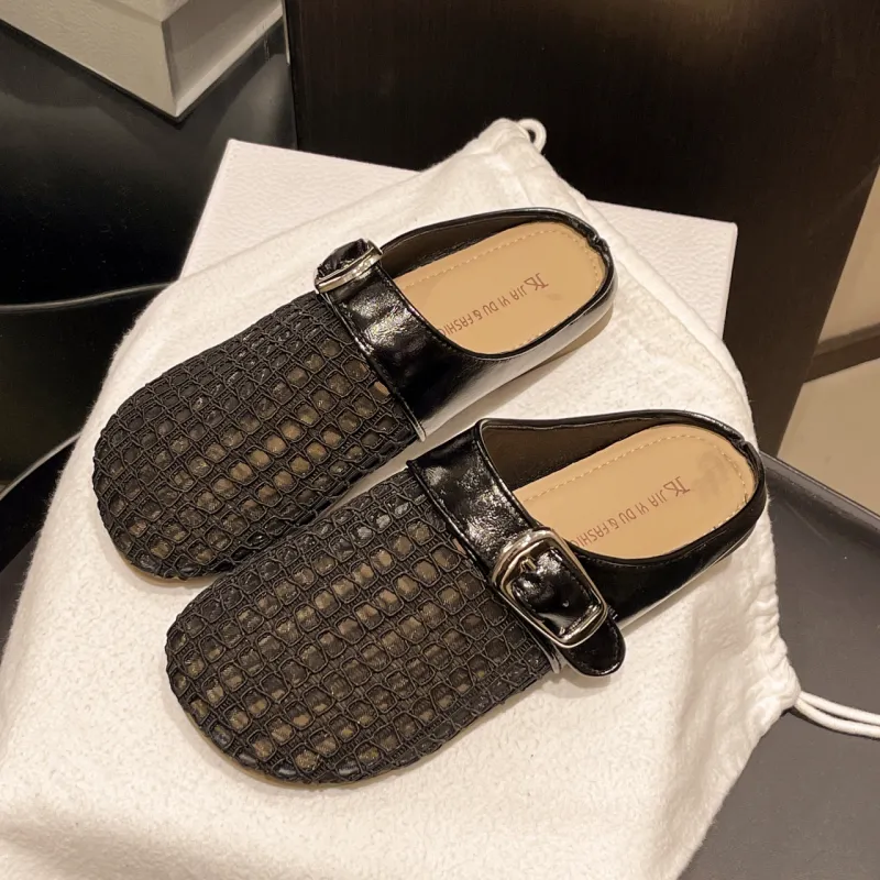 WUJI Rubber Sole Cut Out Abrasion Resistant Slip Resistant Closed Toe Slippers Women's-1