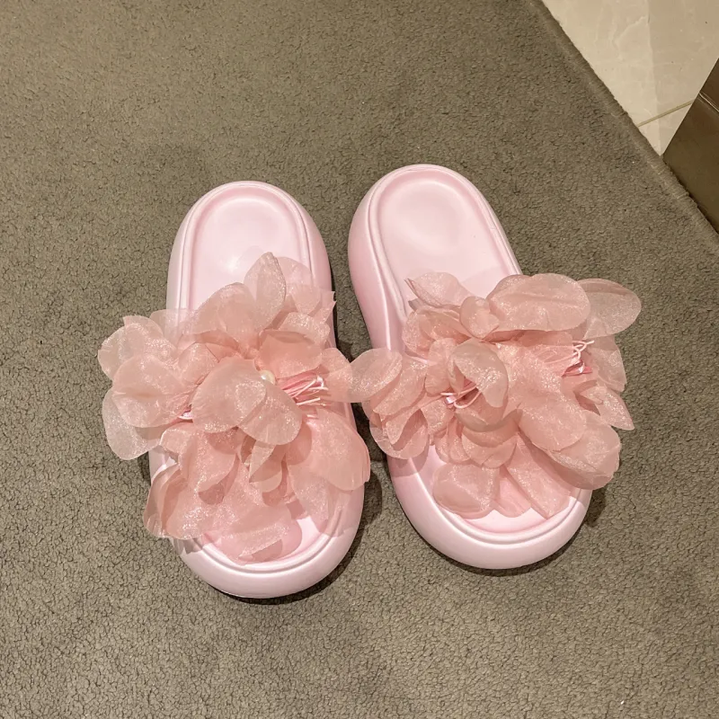 WUJI Rubber Sole Abrasion Resistant Slip Resistant Slide Slippers Women's-11
