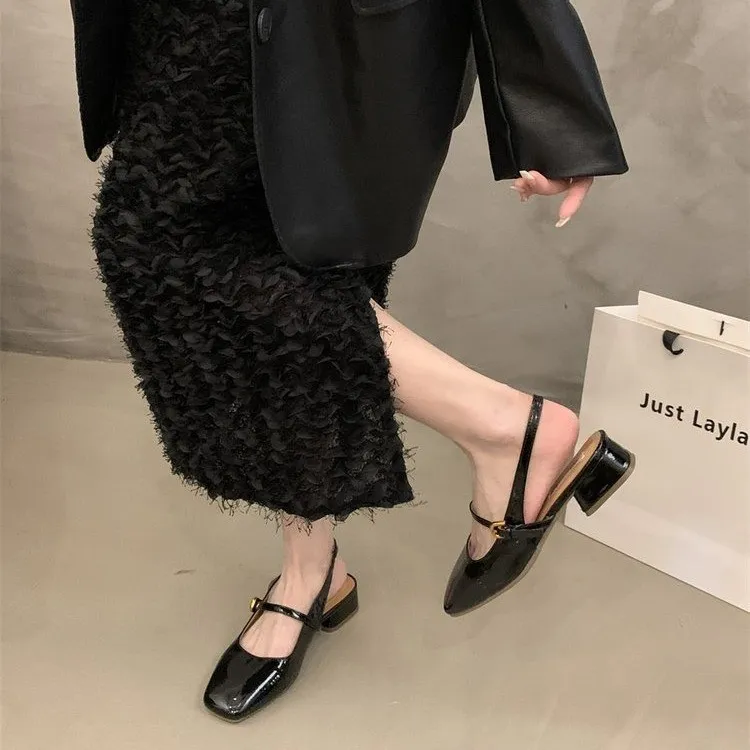 WUJI Chunky Heel High Heels Women's-2