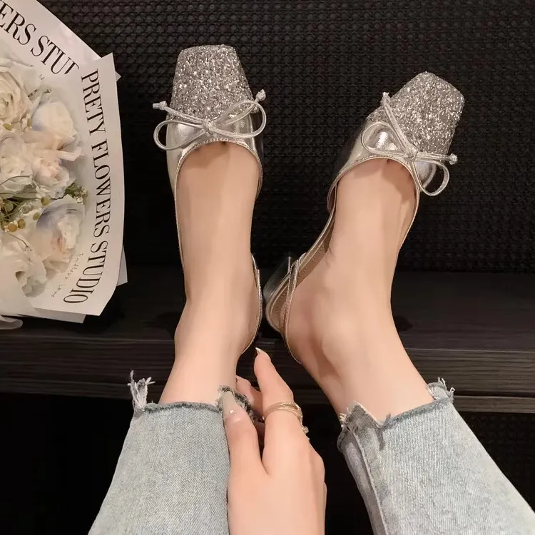 WUJI Chunky Heel High Heels 5.5CM Women's-3