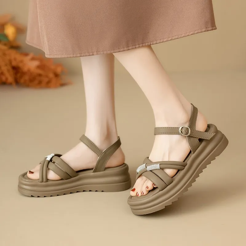 WUJI One Strap Sandals 5CM Women's-11