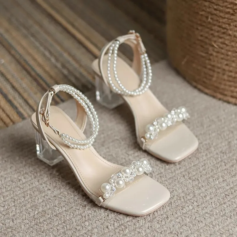 WUJI One Strap Sandals Women's Apricot-3