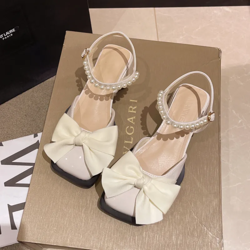 WUJI Chunky Heel High Heels 4cm Women's-2