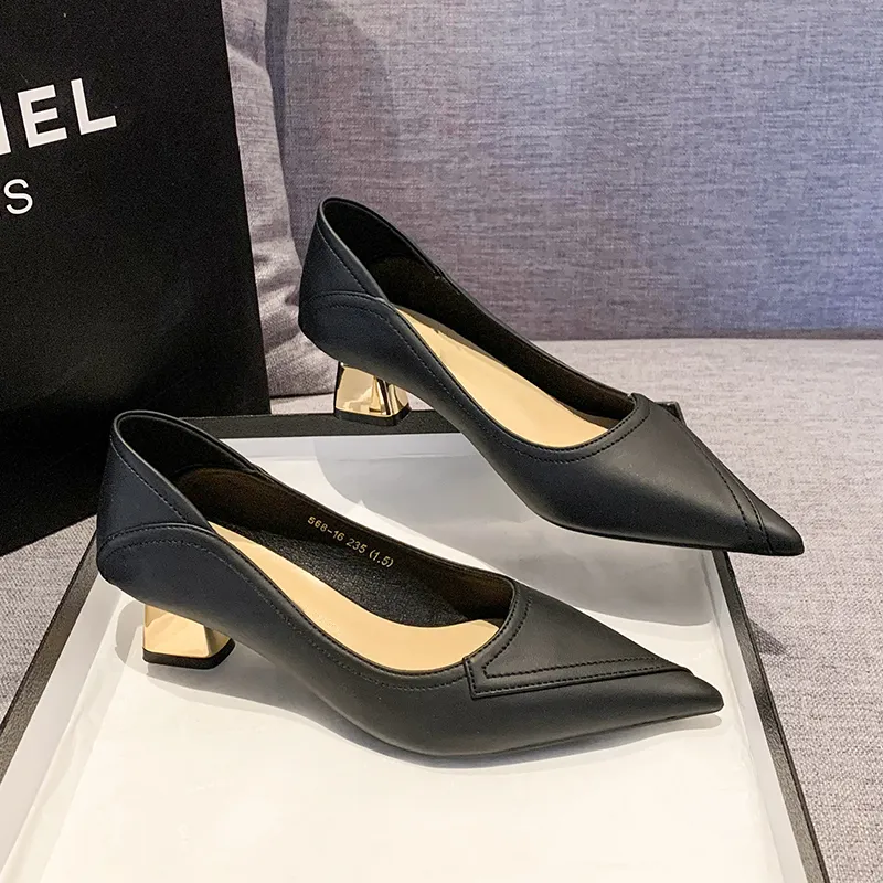WUJI Block Heel High Heels Women's-2