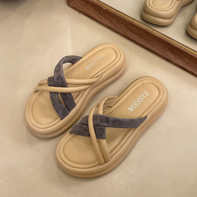 WUJI Rubber Sole Slip Resistant Abrasion Resistant Slide Slippers Women's-12