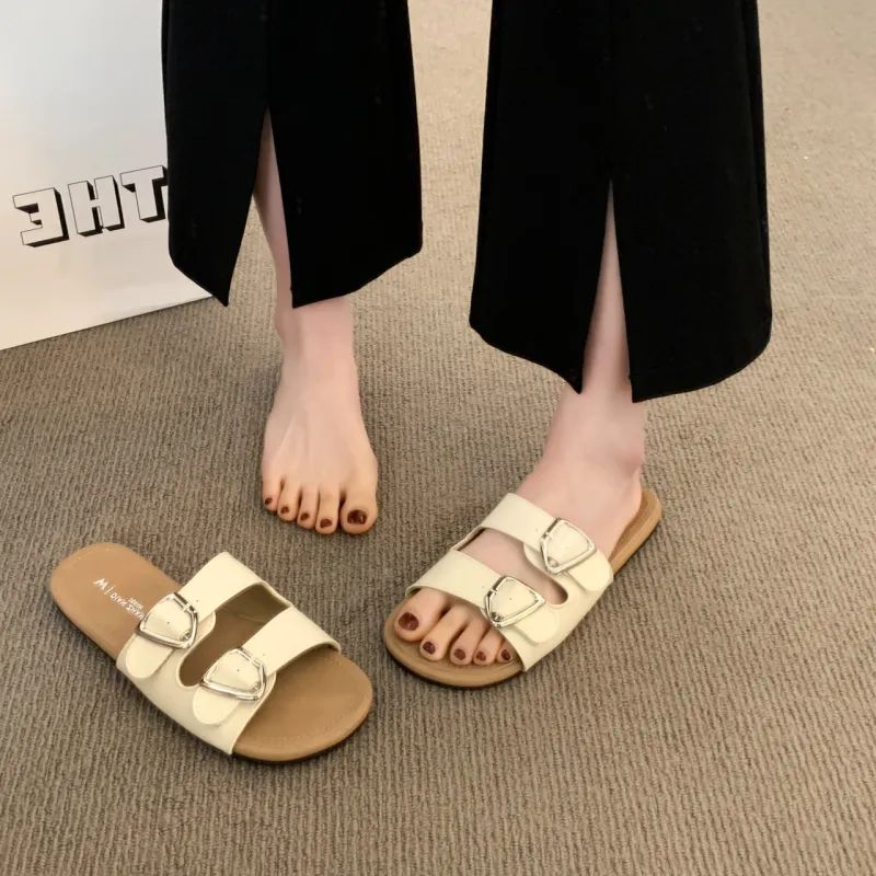 WUJI Rubber Sole Metal Slip Resistant Abrasion Resistant Slide Slippers Women's-4