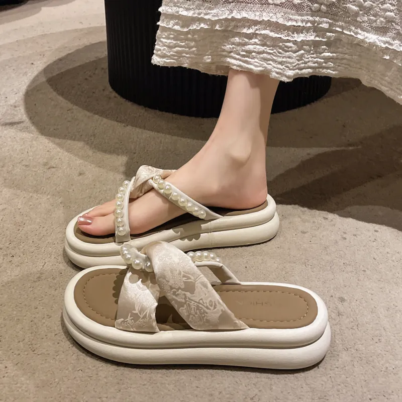 WUJI Rubber Sole Embroidery Slip Resistant Abrasion Resistant Slide Slippers Women's-6