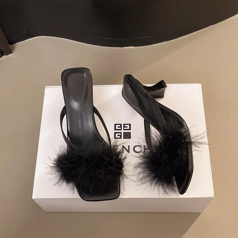 WUJI Chunky Heel High Heels 7.5cm Women's-4