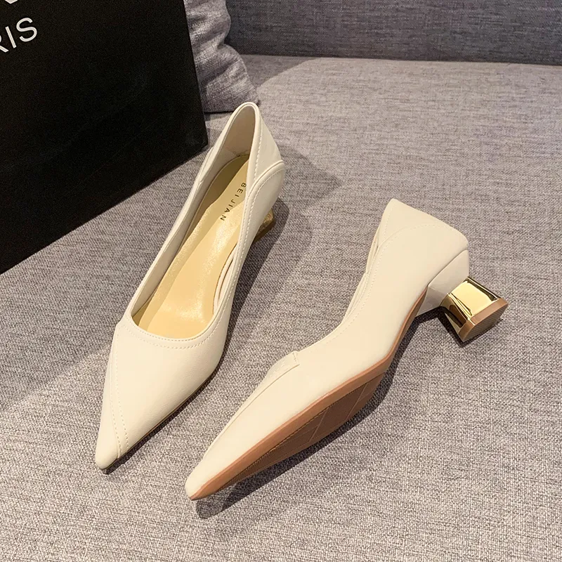 WUJI Block Heel High Heels Women's-11