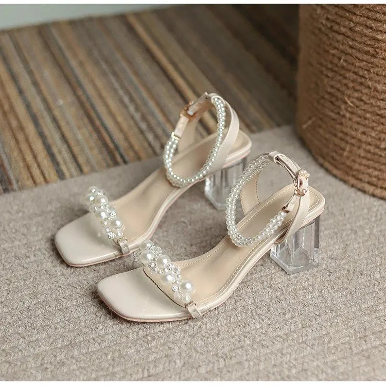 WUJI One Strap Sandals Women's Apricot-1