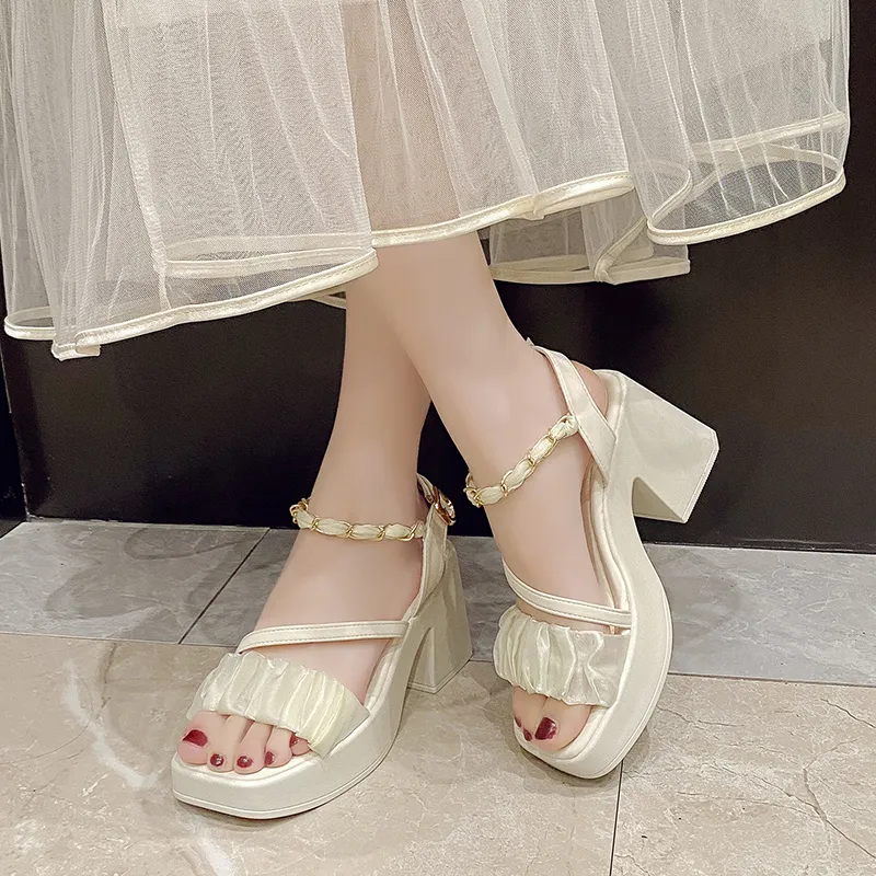 WUJI One Strap Sandals 9cm Women's-7