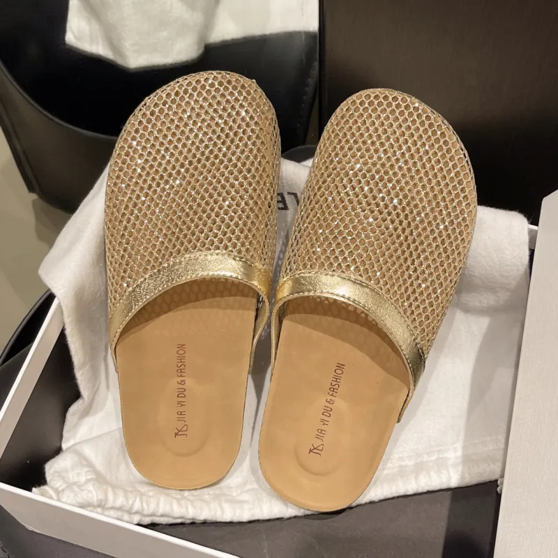 WUJI Rubber Sole Cut Out Slip Resistant Abrasion Resistant Closed Toe Slippers Women's-10