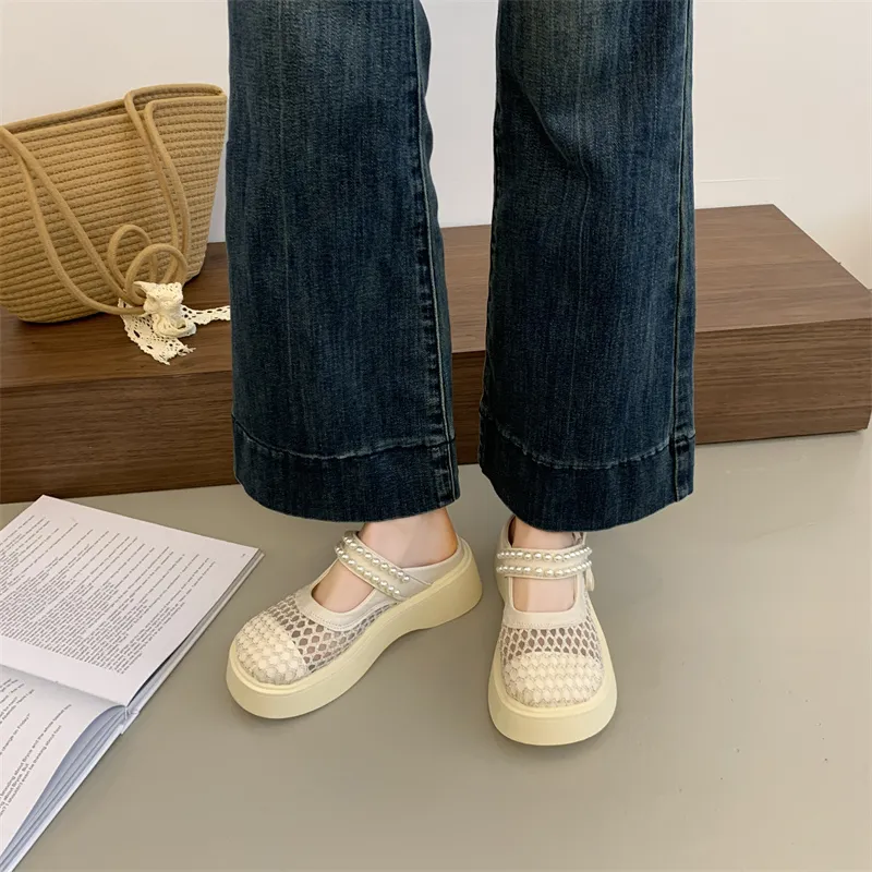WUJI Rubber Sole Cut Out Abrasion Resistant Slip Resistant Closed Toe Slippers Women's-3
