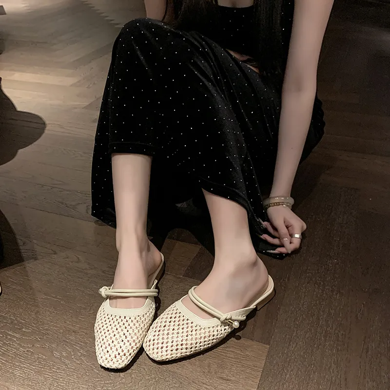 WUJI Slip Resistant Quick Dry Closed Toe Slippers Women's Apricot-3