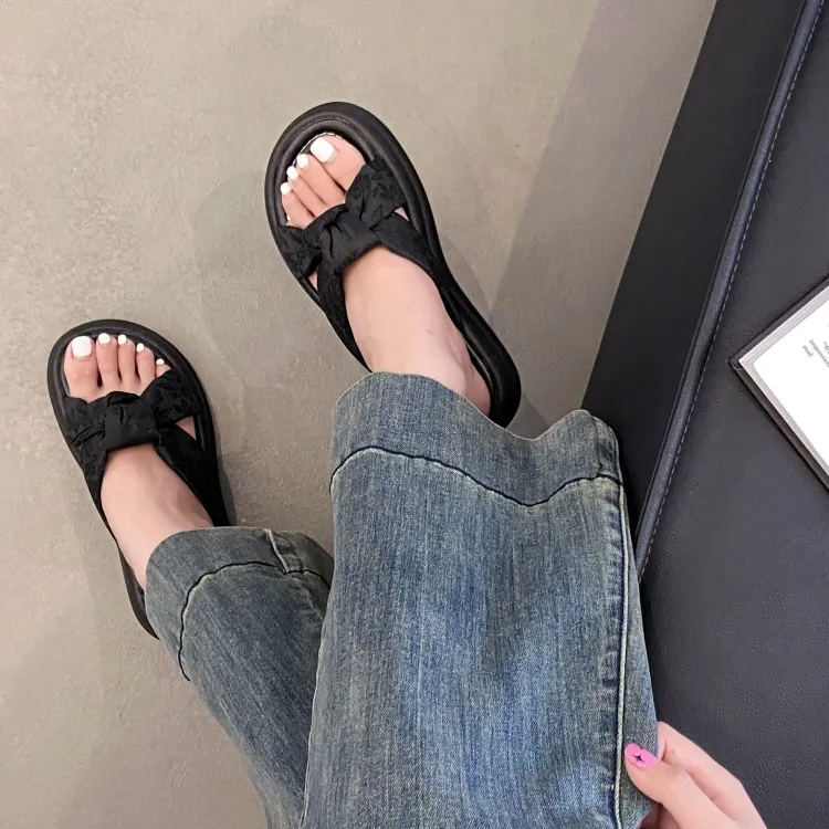 WUJI Rubber Sole Embroidery Slip Resistant Slide Slippers Women's-4