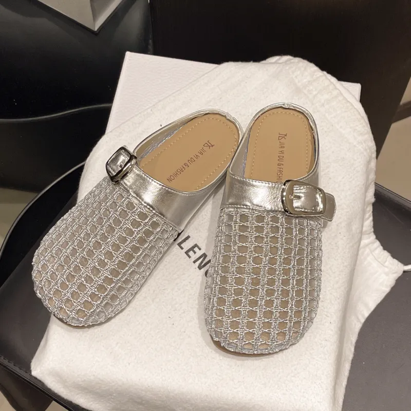 WUJI Rubber Sole Cut Out Abrasion Resistant Slip Resistant Closed Toe Slippers Women's-7