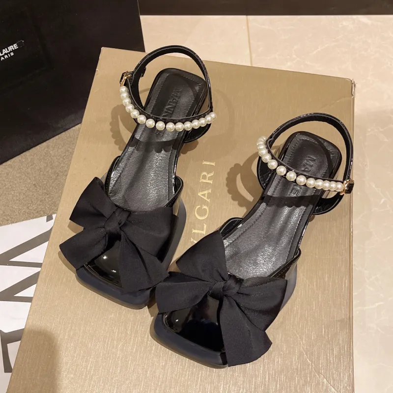 WUJI Chunky Heel High Heels 4cm Women's-12