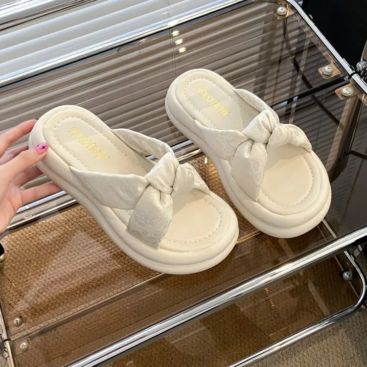 WUJI Rubber Sole Embroidery Slip Resistant Slide Slippers Women's-6